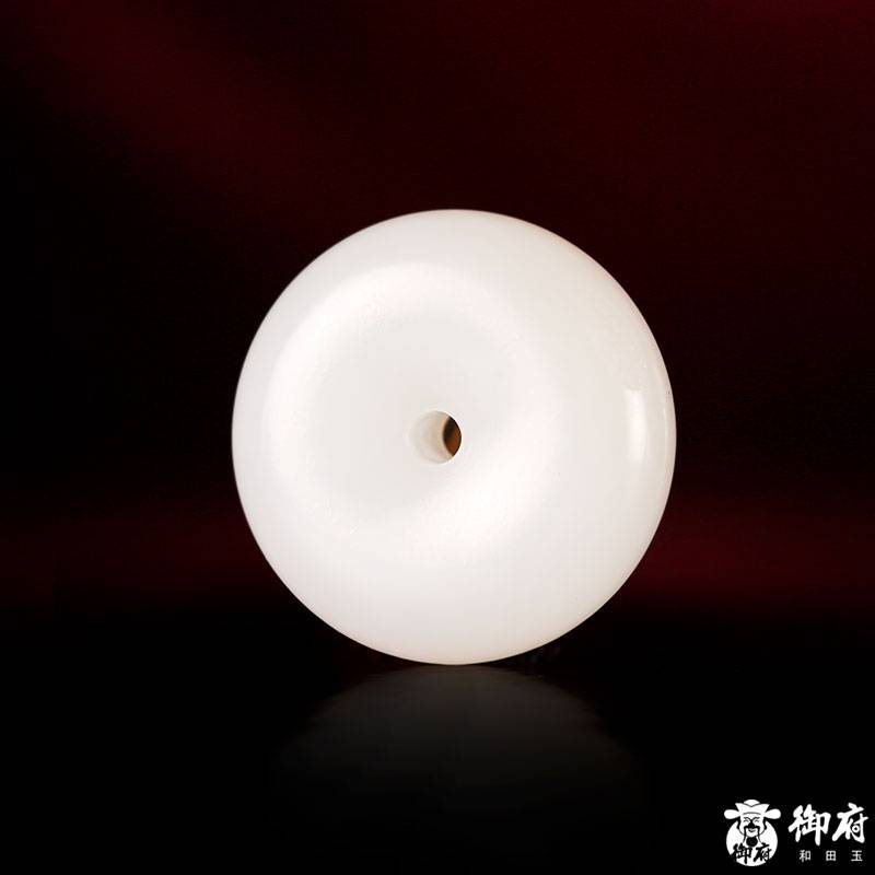 新疆和田玉原毛孔皮羊脂白玉籽玉掛件 平安扣 19克 圖片3