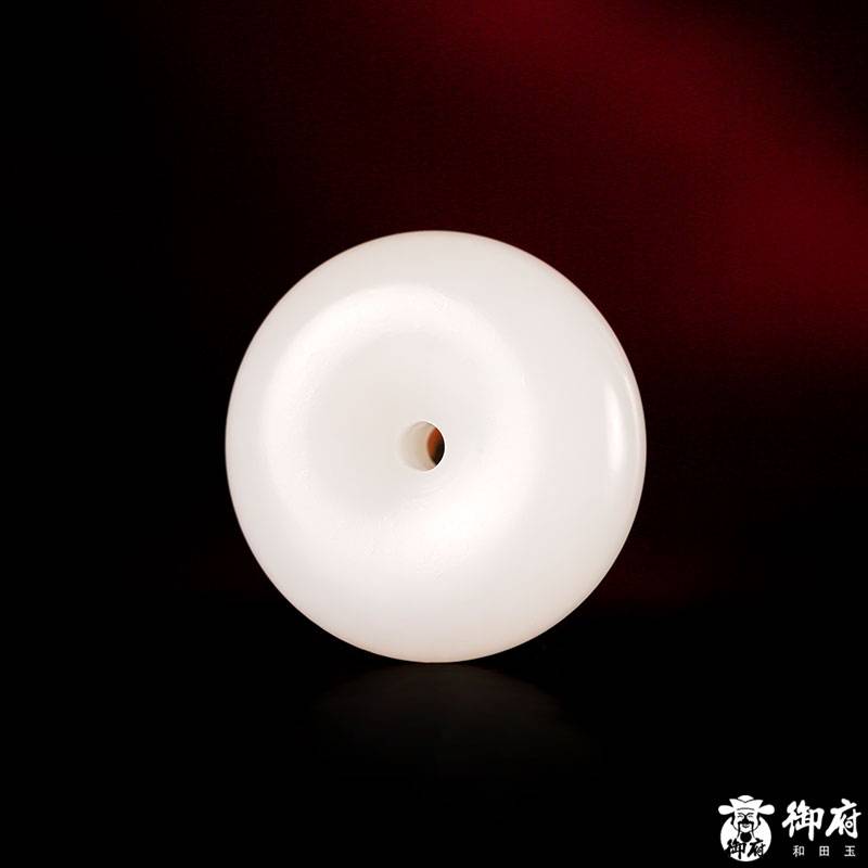 新疆和田玉原毛孔皮羊脂白玉籽玉掛件 平安扣 19克 圖片4