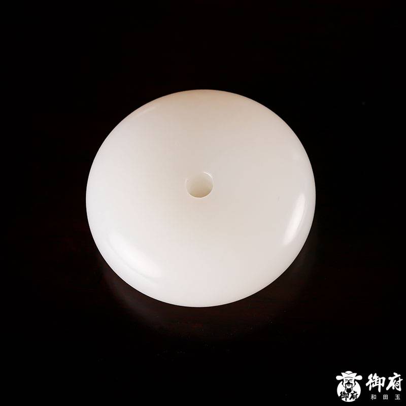 新疆和田玉原毛孔皮羊脂白玉籽玉掛件 平安扣 19克 圖片5