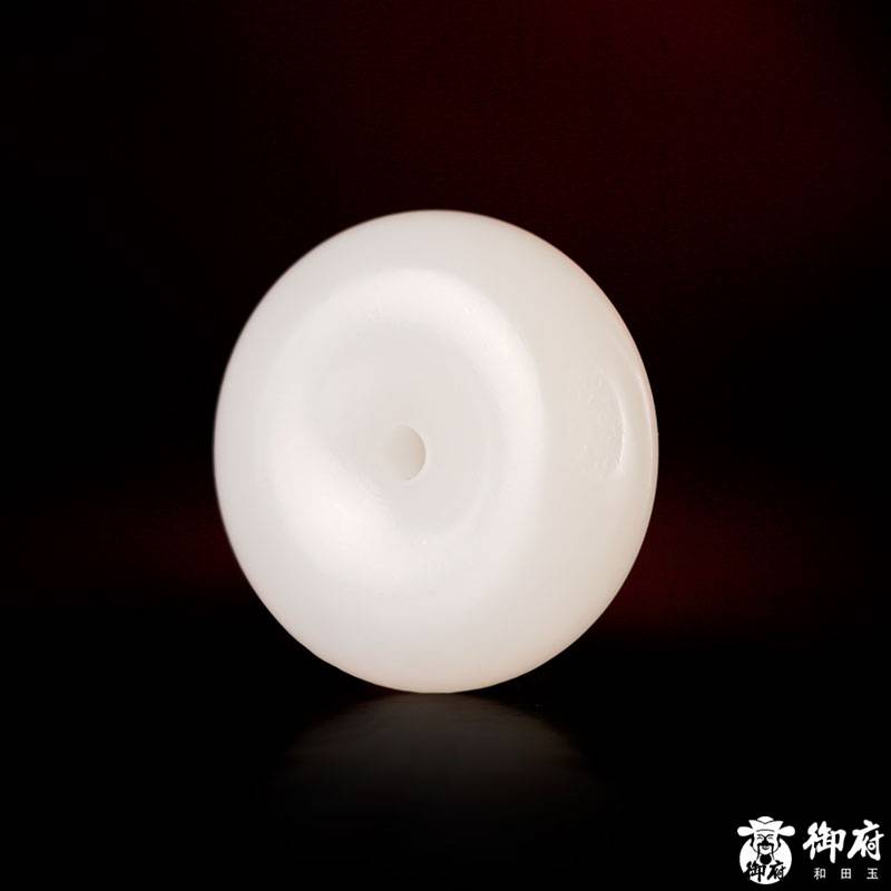 新疆和田玉原毛孔皮羊脂白玉籽玉掛件 平安扣 19克 圖片8