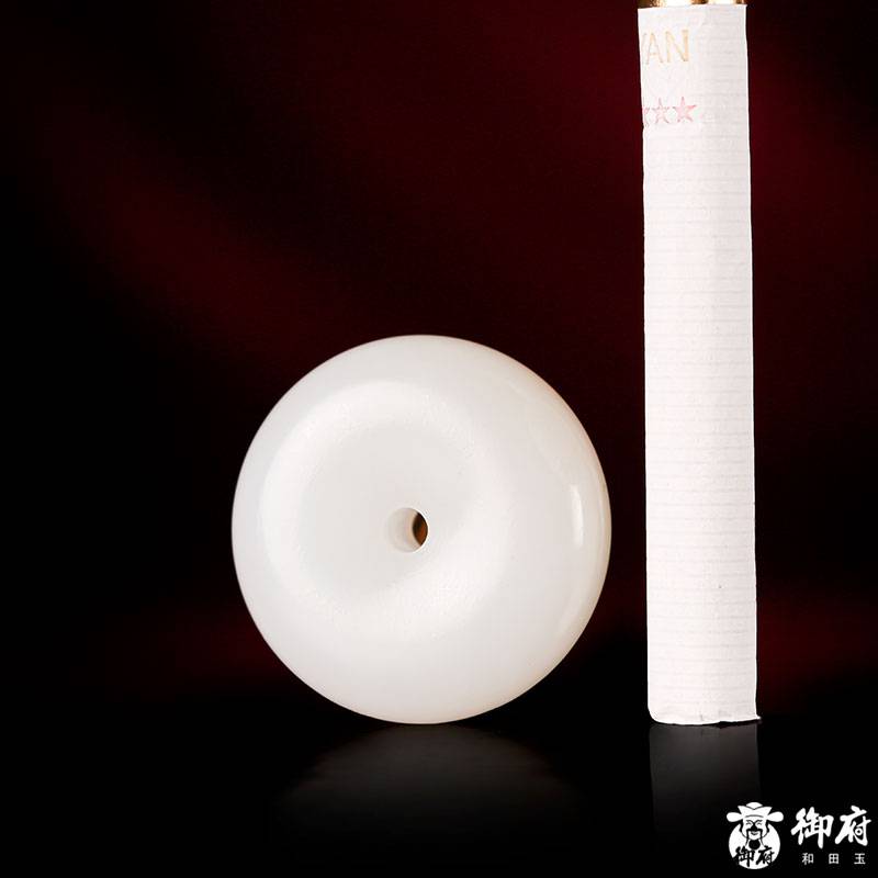 新疆和田玉原毛孔皮羊脂白玉籽玉掛件 平安扣 19克 圖片9