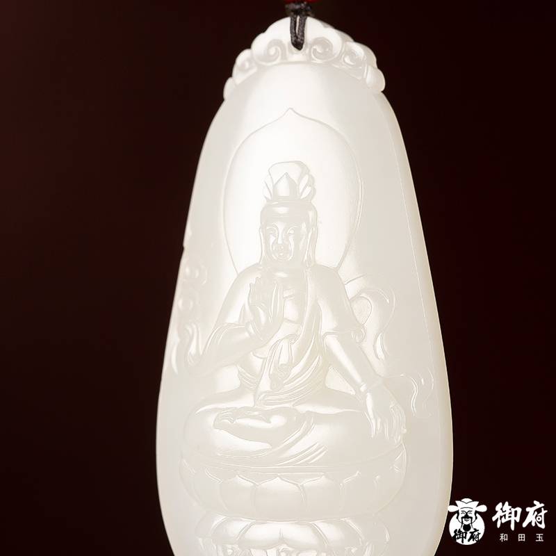 新疆和田玉白玉籽玉 觀音 24.6克 圖片3