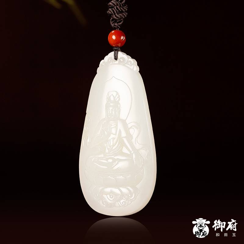 新疆和田玉白玉籽玉 觀音 24.6克 圖片4