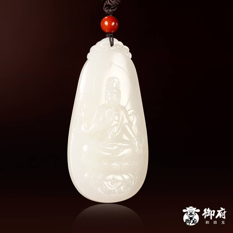 新疆和田玉白玉籽玉 觀音 24.6克 圖片5