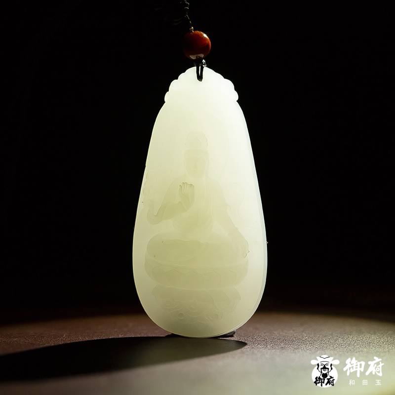 新疆和田玉白玉籽玉 觀音 24.6克 圖片8