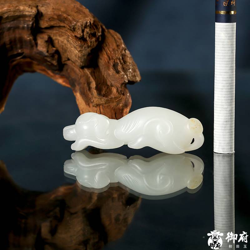 新疆和田玉黃皮白玉籽玉掛件 守業(yè)旺財 18.8克 圖片3