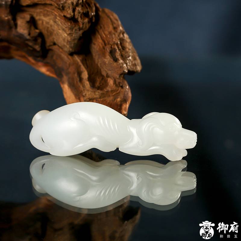 新疆和田玉黃皮白玉籽玉掛件 守業(yè)旺財 18.8克 圖片4