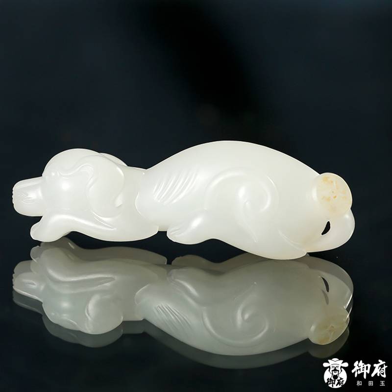 新疆和田玉黃皮白玉籽玉掛件 守業(yè)旺財 18.8克 圖片5