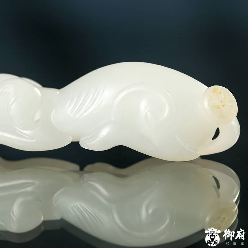 新疆和田玉黃皮白玉籽玉掛件 守業(yè)旺財 18.8克 圖片7