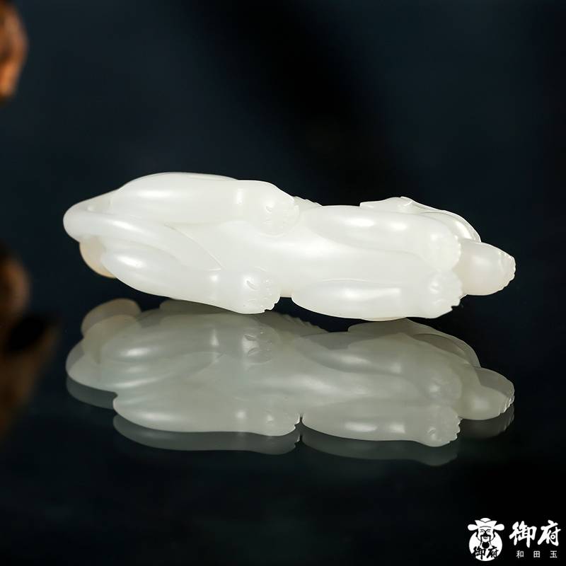 新疆和田玉黃皮白玉籽玉掛件 守業(yè)旺財 18.8克 圖片9