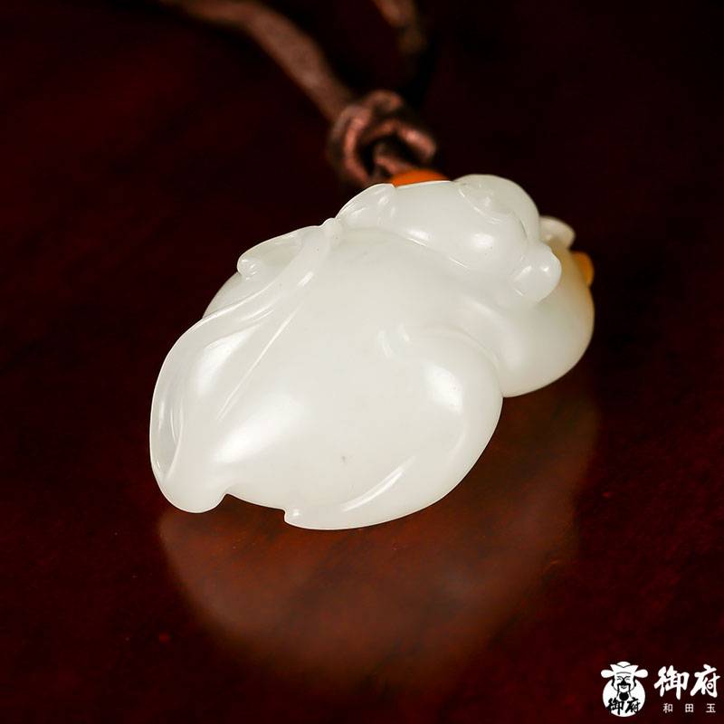 新疆和田黃皮白玉籽玉掛件 靈猴獻寶 15.5克 圖片6