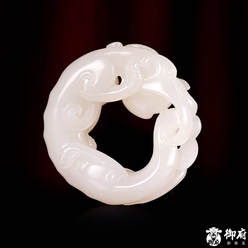 新疆和田玉白玉籽玉掛件 螭龍璧 22.2克 圖片3