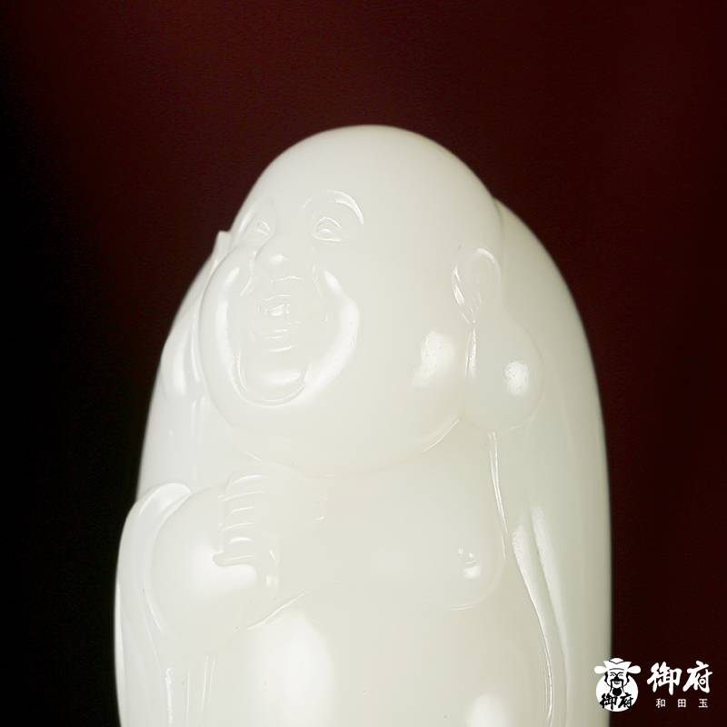 新疆和田玉白玉籽玉把件 笑佛 75克 圖片2