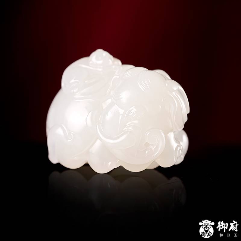 新疆和田玉灑金皮白玉籽料掛件 封侯拜相 16.7克 圖片4