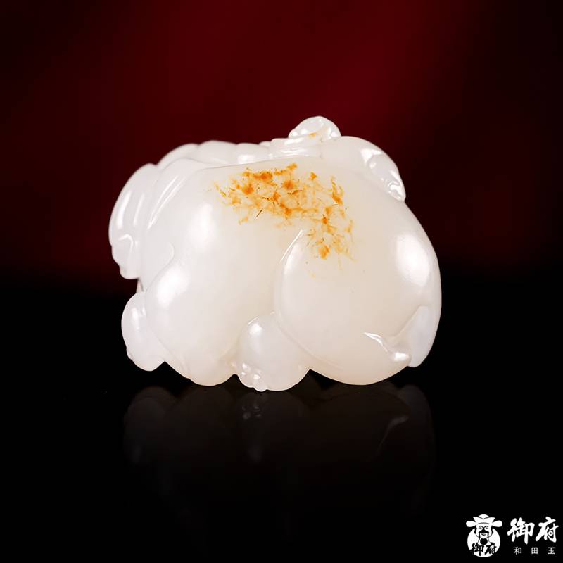 新疆和田玉灑金皮白玉籽料掛件 封侯拜相 16.7克 圖片2