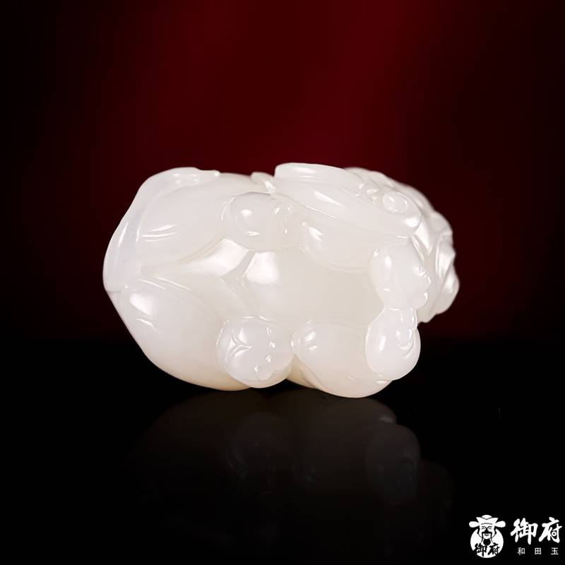 新疆和田玉灑金皮白玉籽料掛件 封侯拜相 16.7克 圖片7