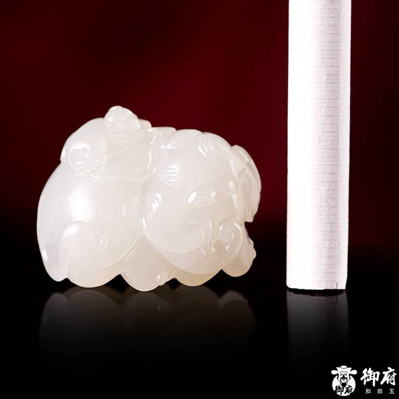 新疆和田玉灑金皮白玉籽料掛件 封侯拜相 16.7克 圖片9