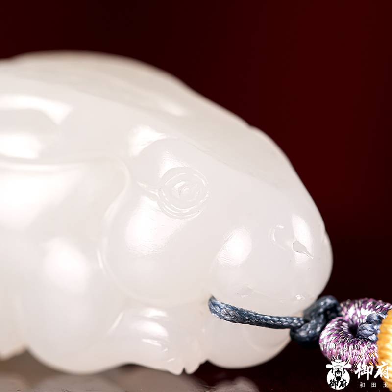 新疆和田玉白玉籽玉 玉兔 18.6克 圖片6