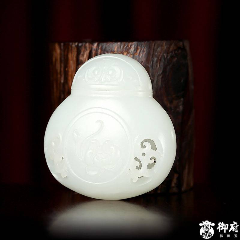 新疆和田玉白玉籽玉掛件 香囊 15.3克 圖片6