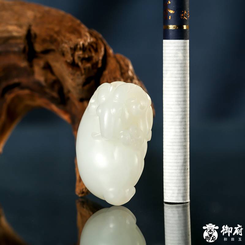 新疆和田玉黃皮白玉籽玉掛件 樣樣如意 23.4克 圖片2