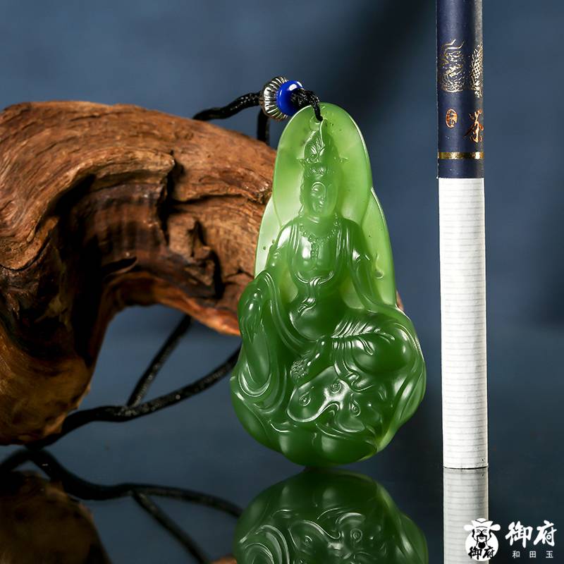 俄羅斯碧玉掛件 觀音 29.8克 圖片3