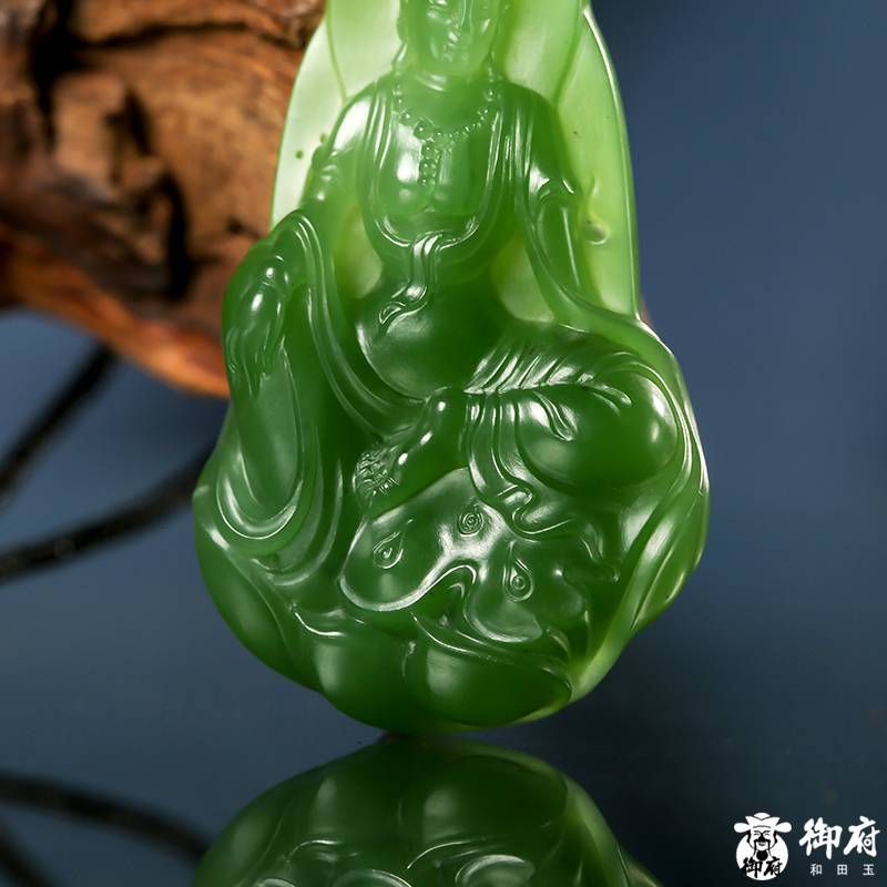 俄羅斯碧玉掛件 觀音 29.8克 圖片5