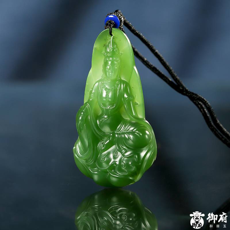 俄羅斯碧玉掛件 觀音 29.8克 圖片8