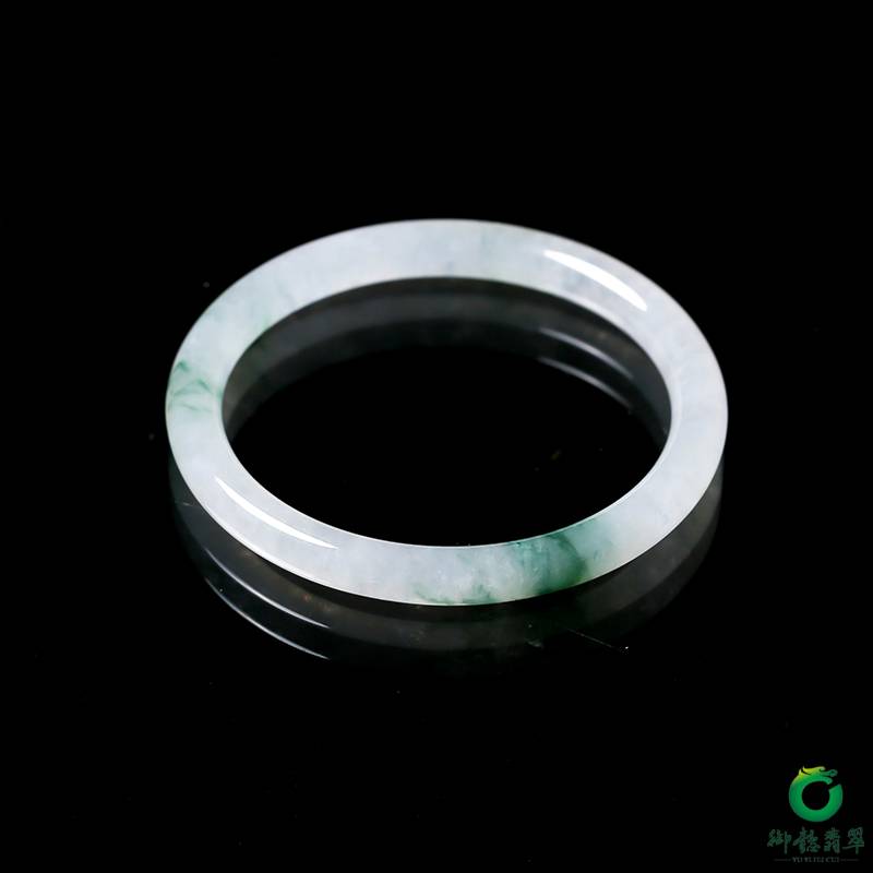 缅甸天然A货冰糯种飘花细圆条手镯 内径53.5mm 缩略图5