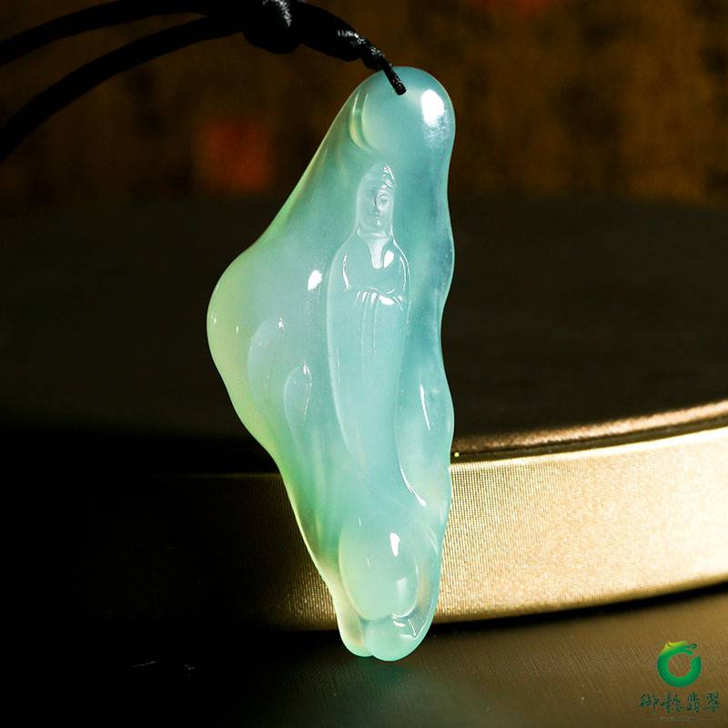 緬甸天然A貨翡翠冰種觀音掛件 30克 圖片6