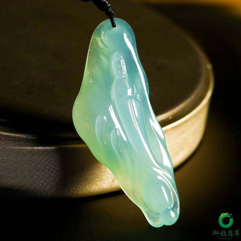 緬甸天然A貨翡翠冰種觀音掛件 30克 圖片3