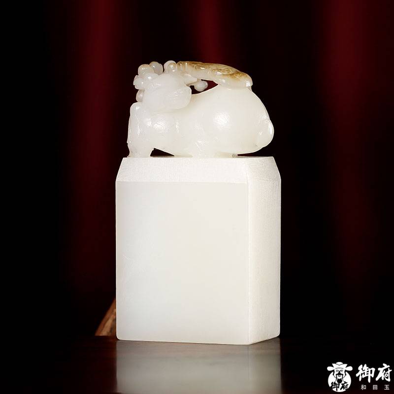 新疆和田玉秋梨皮白玉籽玉 一路如意印鈕 63克 圖片2