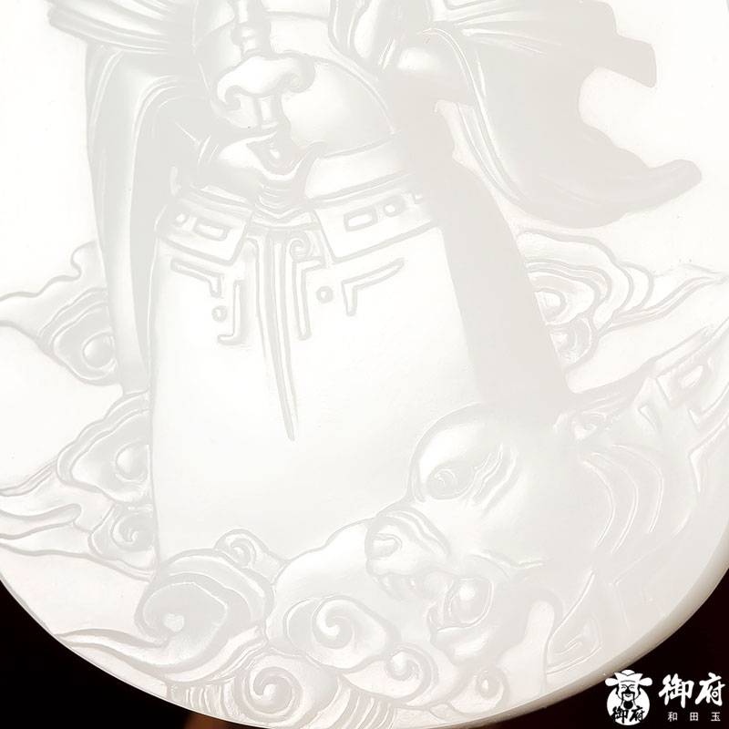 新疆和田玉灑金皮一級白玉籽玉對牌 文武財神 99.2克 圖片9