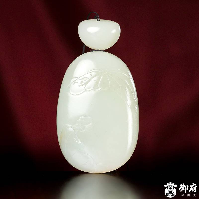 新疆和田玉黃皮白玉籽玉把件 連年有余 91.3克 圖片8