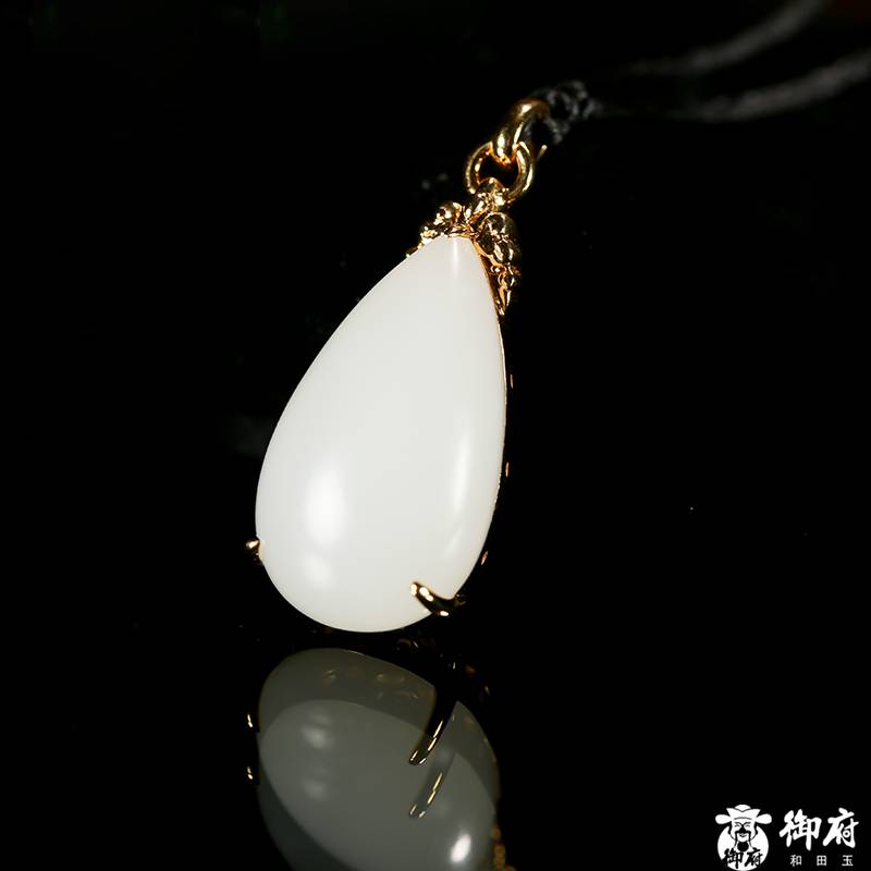 新疆和田白玉籽玉 金鑲吊墜 10克 圖片6