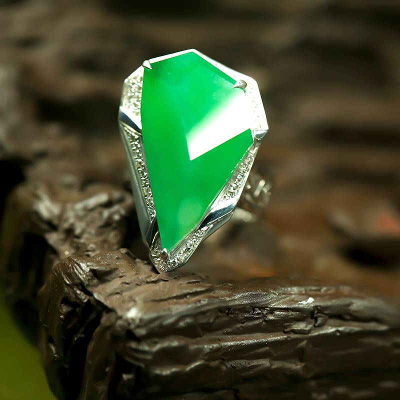 翡翠18k金切面戒指、吊墜（兩用） 圖片6