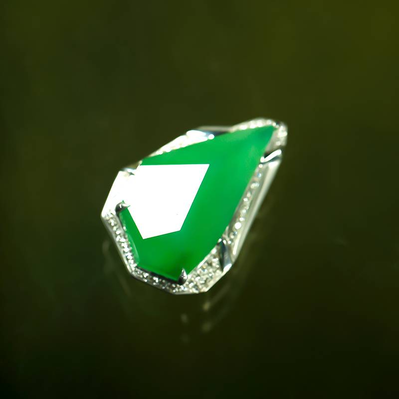 翡翠18k金切面戒指、吊墜（兩用） 圖片4