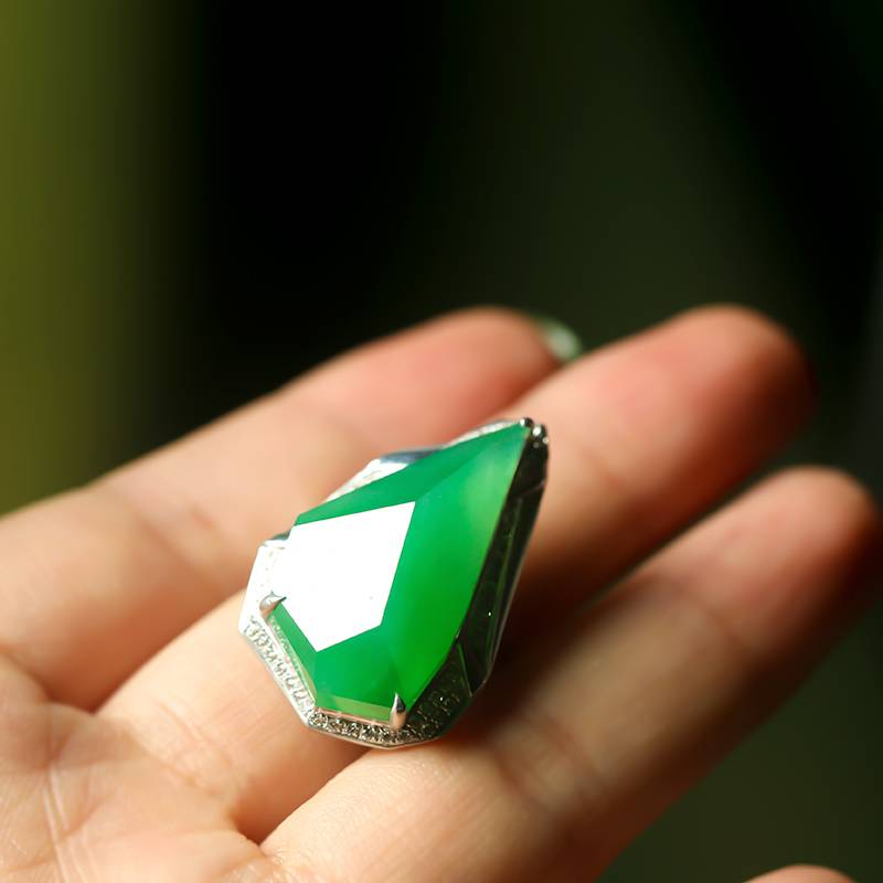 翡翠18k金切面戒指、吊墜（兩用） 圖片7