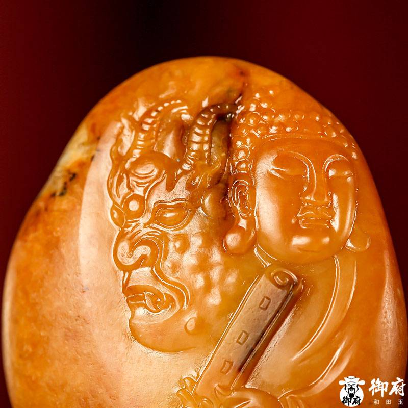 新疆和田黃沁籽料掛件 一念之間 45克 圖片3