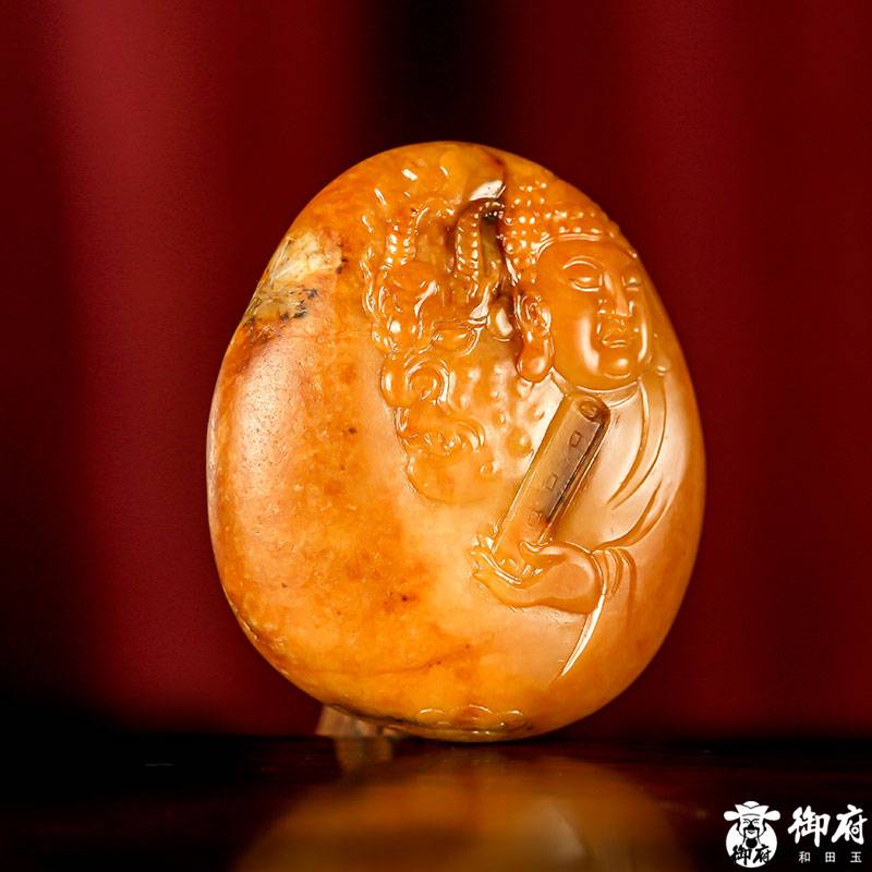 新疆和田黃沁籽料掛件 一念之間 45克 圖片6