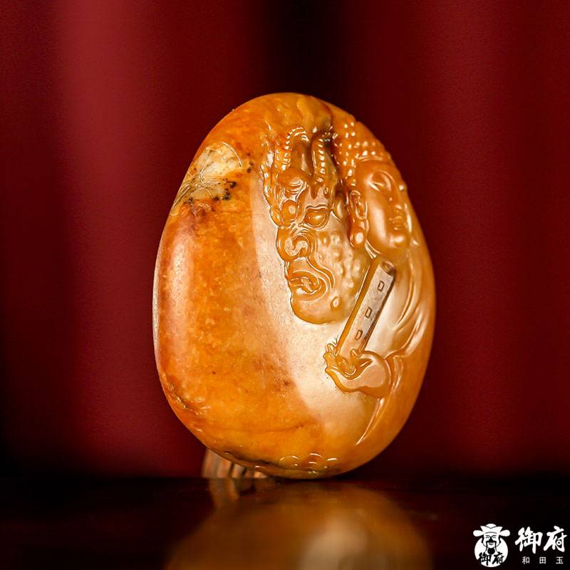 新疆和田黃沁籽料掛件 一念之間 45克 圖片7