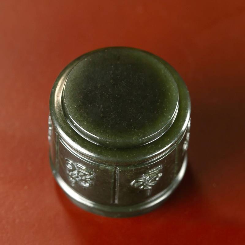 新疆和田玉青玉戒指 六字真言 32.7克 图片6