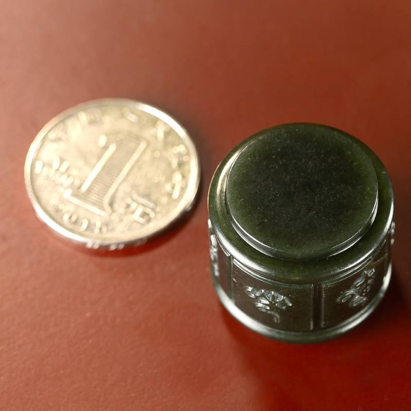 新疆和田玉青玉戒指 六字真言 32.7克 图片7