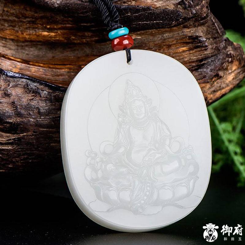 新疆和田玉一级白白玉籽玉玉牌 财神降幅 58.6克 图片7