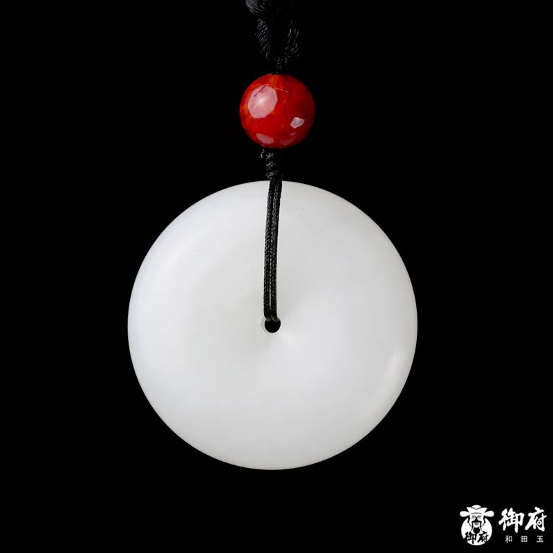 新疆和田玉白玉挂件 平安扣 19.3克