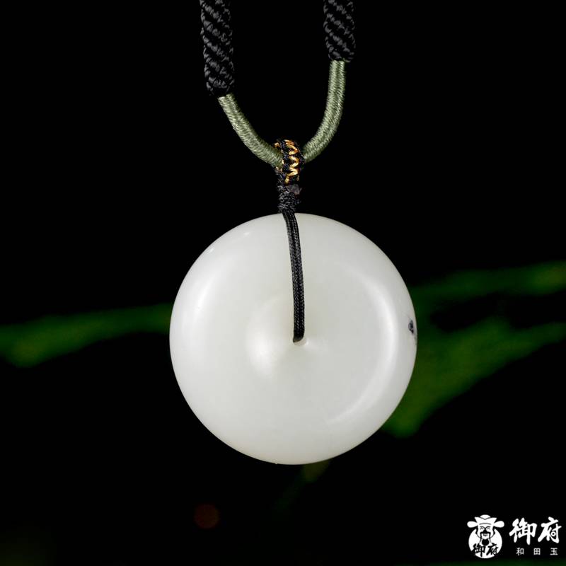 新疆和田玉青花籽玉挂件 平安扣 24克