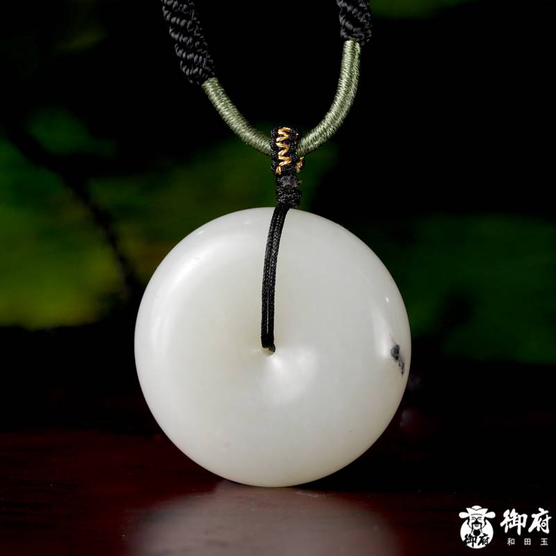 新疆和田玉青花籽玉挂件 平安扣 24克 图片2