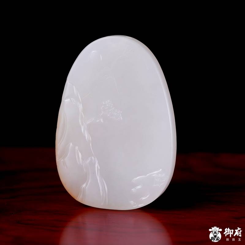 新疆和田玉黄皮白玉籽玉挂件 皓月当空 15.2克