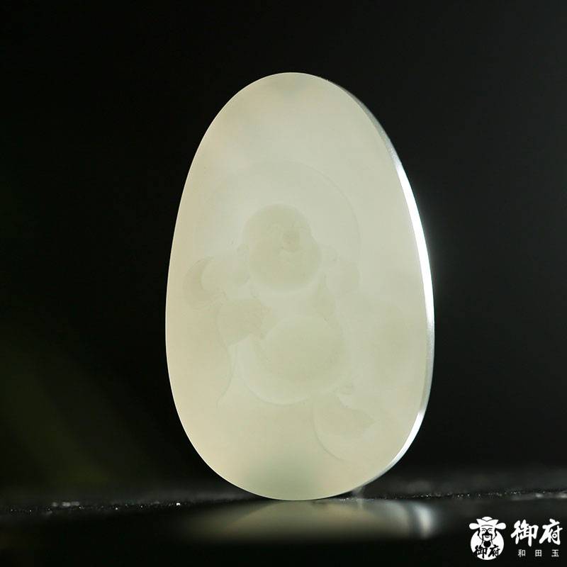新疆和田玉白玉籽玉挂件 弥勒笑佛 15克 图片2
