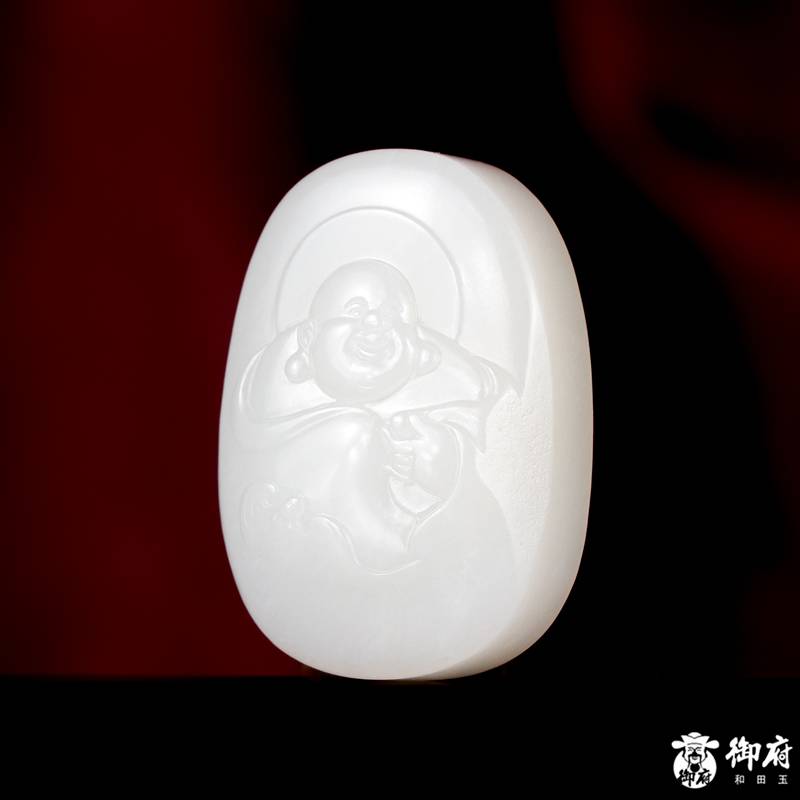 新疆和田玉原毛孔皮白玉籽玉挂件 福在眼前 25.1克 图片10