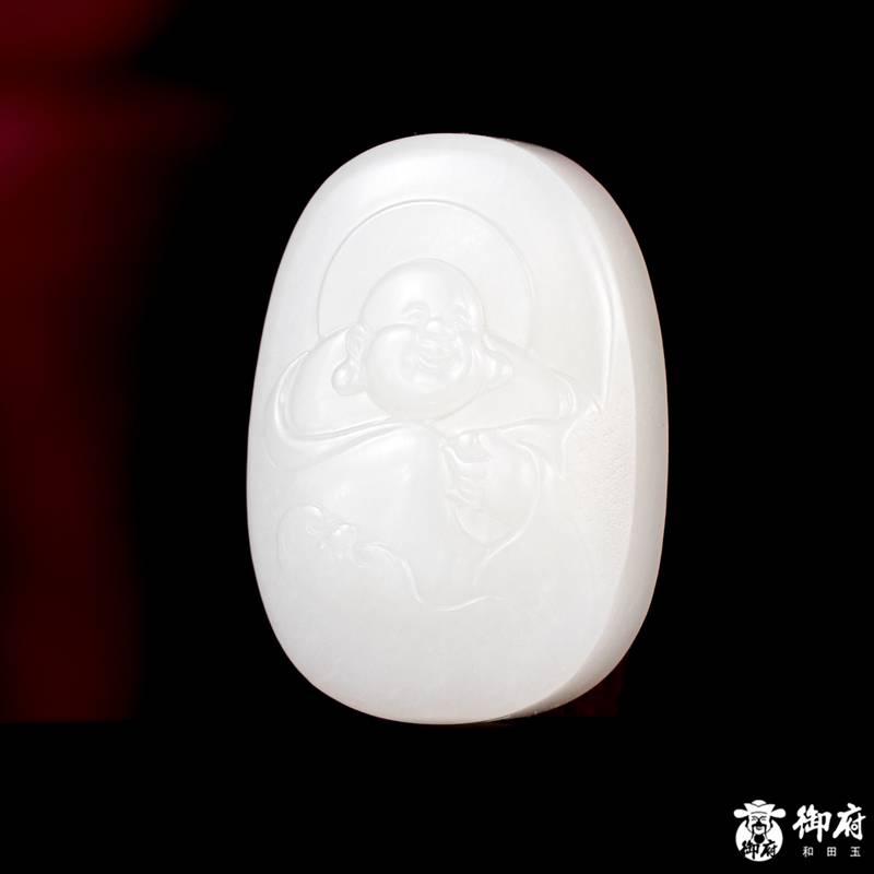 新疆和田玉原毛孔皮白玉籽玉挂件 福在眼前 25.1克 图片8